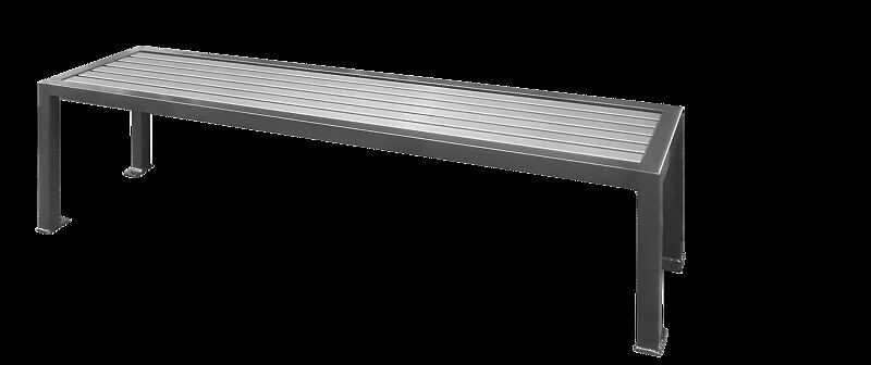 Sitzbank LIGURIA ohne Rückenlehne, zum Aufdübeln, mit Edelstahlauflage, Stahlteile in DB 703 eisenglimmer