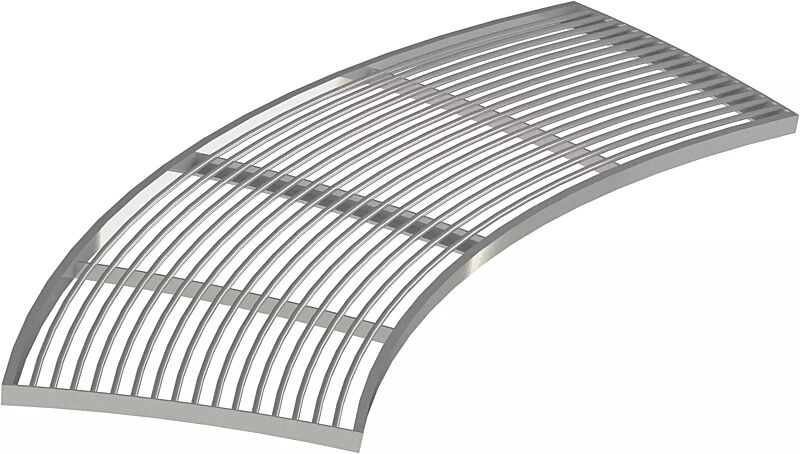 Einzelelement VERA SOLO gebogen 45°, Edelstahl