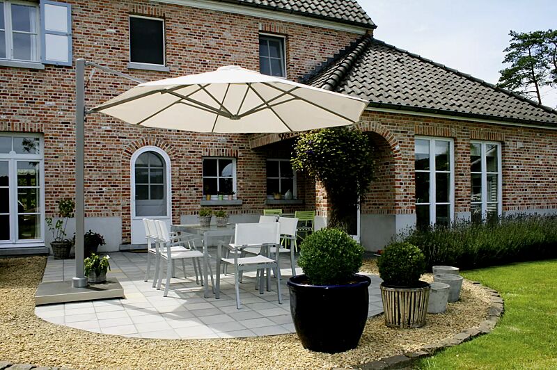 Freiarmschirm SINGLE POLE, achteckig, zum freien Aufstellen