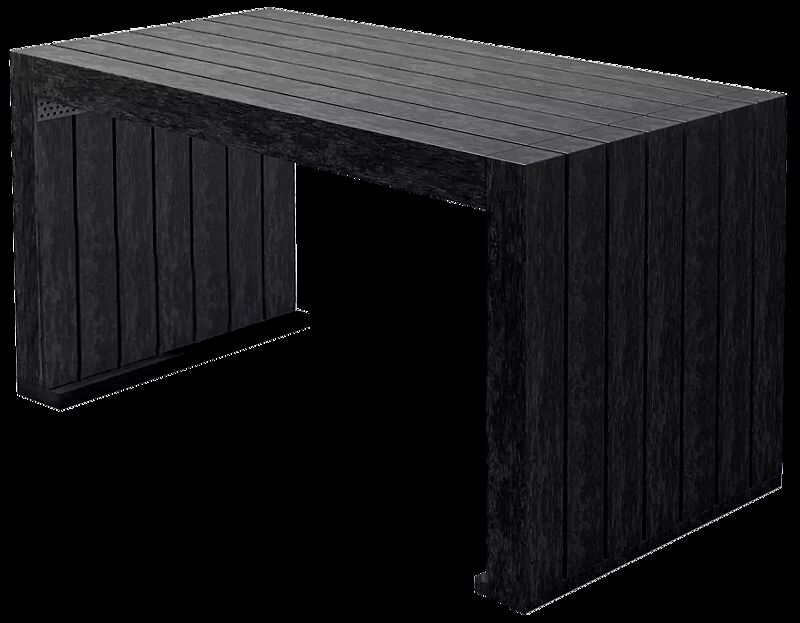 Tisch CERMES aus Recyclingkunststoff in schwarz