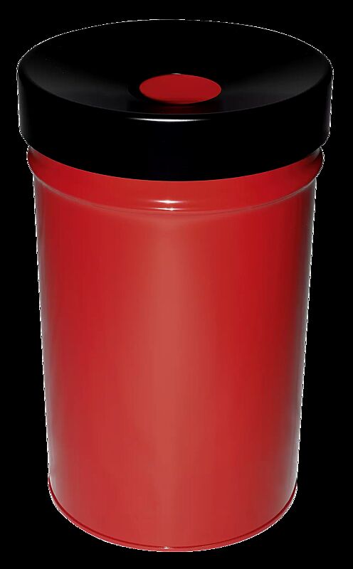 Abfallbehälter FIRE EX, zum freien Aufstellen, 60 Liter, in verkehrsrot ähnlich RAL 3020