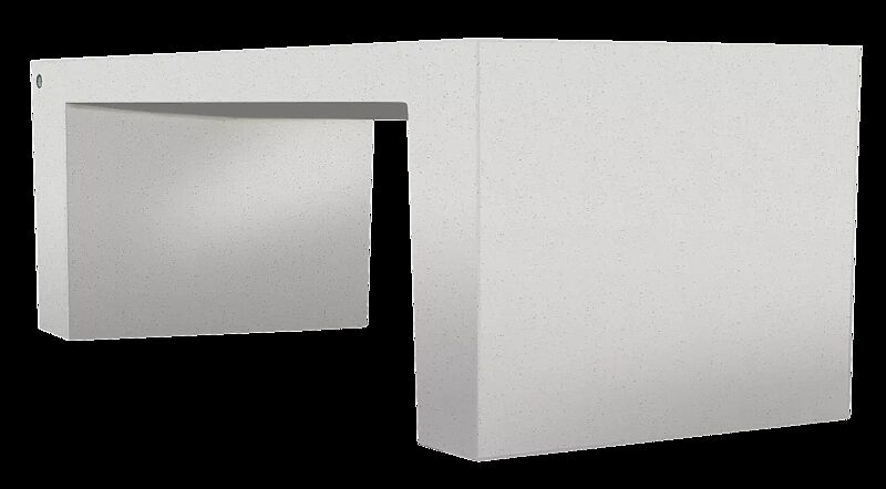 Tisch ERACLEA aus rekonstituiertem Marmor geschliffen, Seitenflächen sandgestrahlt, in weiß carrara