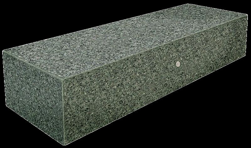 Sitzbank DOUBLE KUBB aus rekonstituiertem Marmor, Sitzfläche geschliffen, in grün alpi