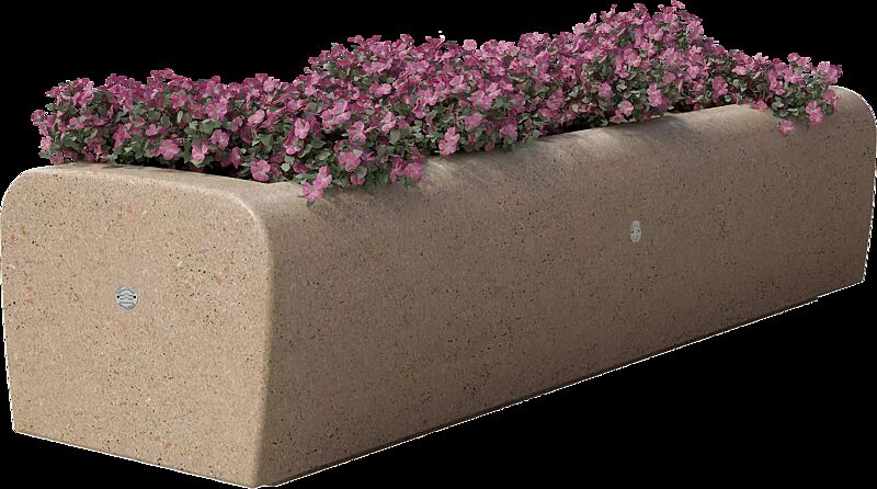 Pflanzbehälter ONDA, rechteckig, aus rekonstituiertem Marmor geschliffen, in veneziano