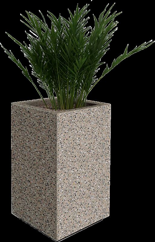 Pflanzbehälter LOUNGE quadratisch, aus rekonstituiertem Marmor, in veniziano