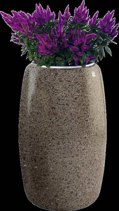 Pflanzbehälter ORIONE aus rekonstituiertem Marmor geschliffen, in porphyr