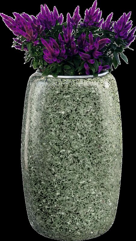 Pflanzbehälter ORIONE aus rekonstituiertem Marmor geschliffen, in grün alpi