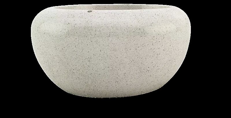 Pflanzbehälter GIOVE aus Beton geschliffen, in Granitoptik weiß