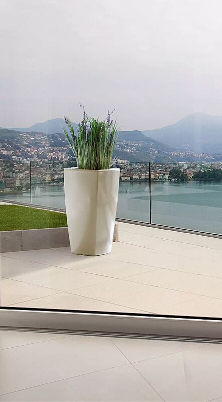 Pflanzbehälter BALI, Höhe 1100 mm, in clay ähnlich RAL 7006