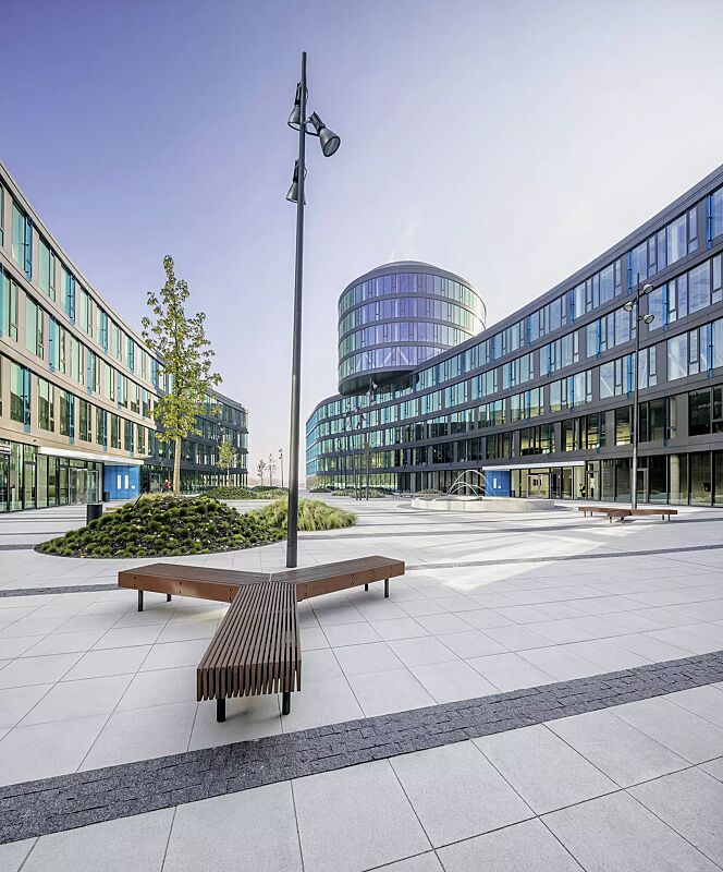 Dreifach-Eckbank WOODY, 120°, mit Jatobaholzbelattung