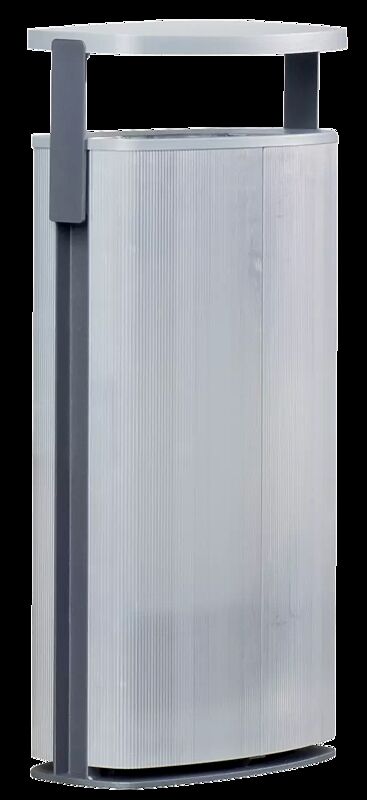 Abfallbehälter MINIUM mit Schutzdach, zum Aufdübeln, Stahlteile in RAL 7016 anthrazitgrau