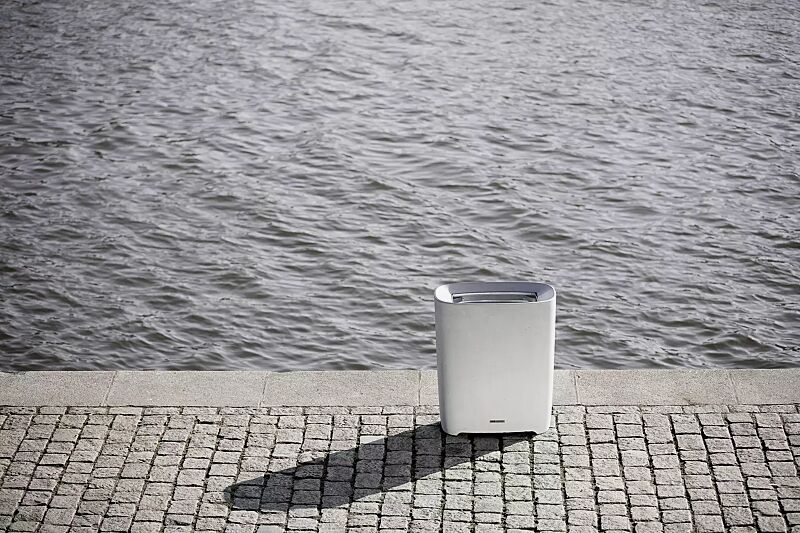 Abfallbehälter BETTER mit Innenbehälter, in hellgrau