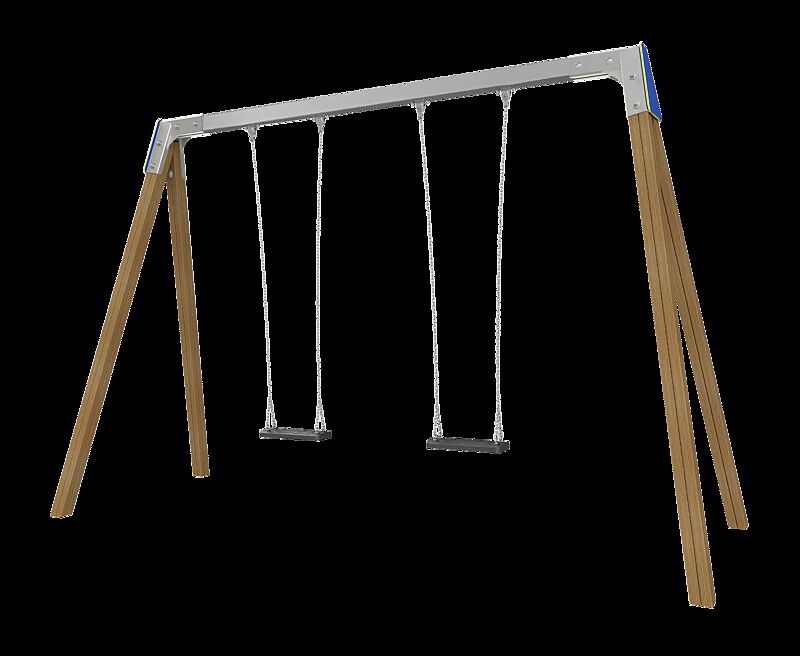 Kleinkindschaukel SWAY mit 2 Standard-Sicherheitsschaukelsitzen, Schaukelbalken in Edelstahl