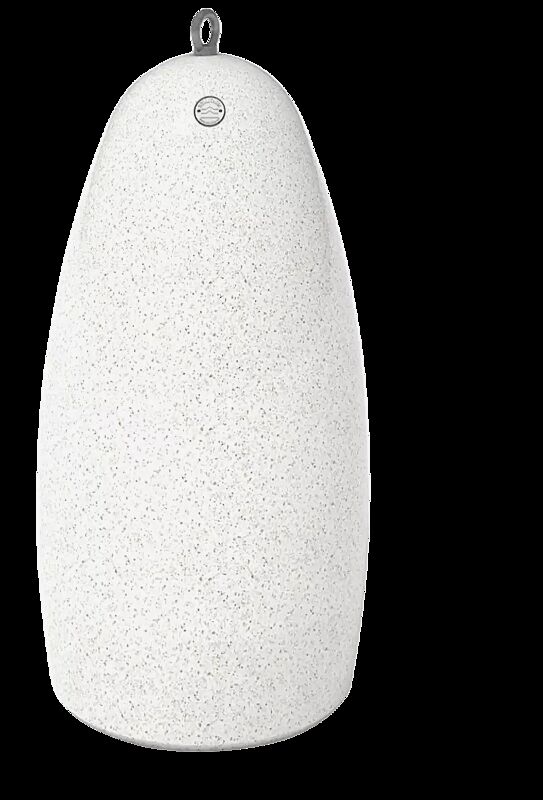 Poller PLUTONE aus Beton gestockt, in Granitoptik weiß