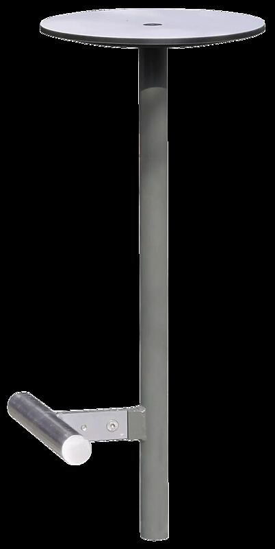 Barhocker BISTROT mit HPL-Auflage in White 0085, Stahlteile in RAL 9007 graualuminium