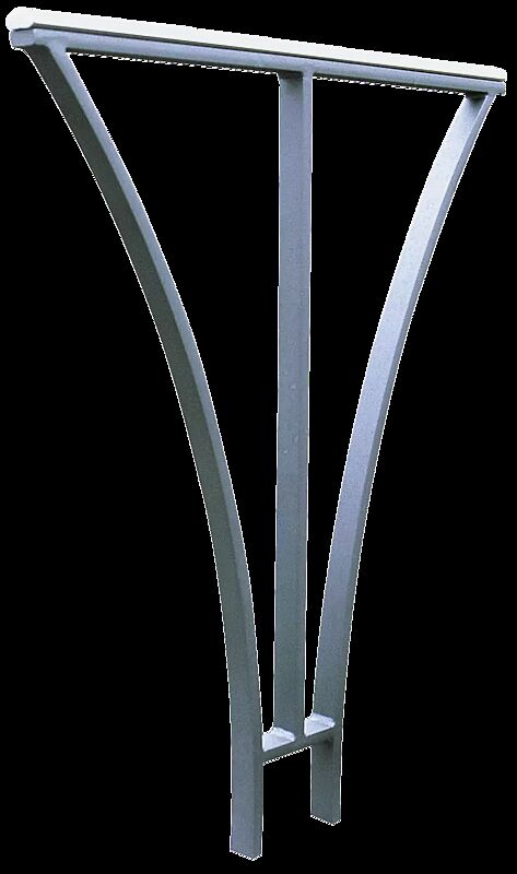 Anlehnbügel BASIC zum Einbetonieren, Stahlteile in RAL 7000 fehgrau