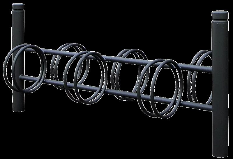Fahrradständer mit Poller BOULEVARD 83 doppelseitig, 6 Stellplätze, in RAL 7021 schwarzgrau