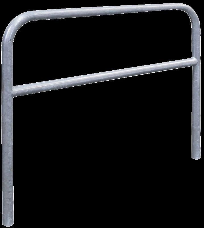 Anlehnbügel FLORIDA mit Quersteg, zum Einbetonieren, Breite 1200 mm, feuerverzinkt