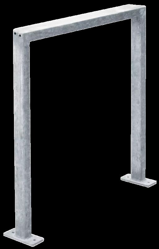 Anlehnbügel ELGIN ohne Quersteg, zum Aufdübeln, Breite 850 mm, feuerverzinkt