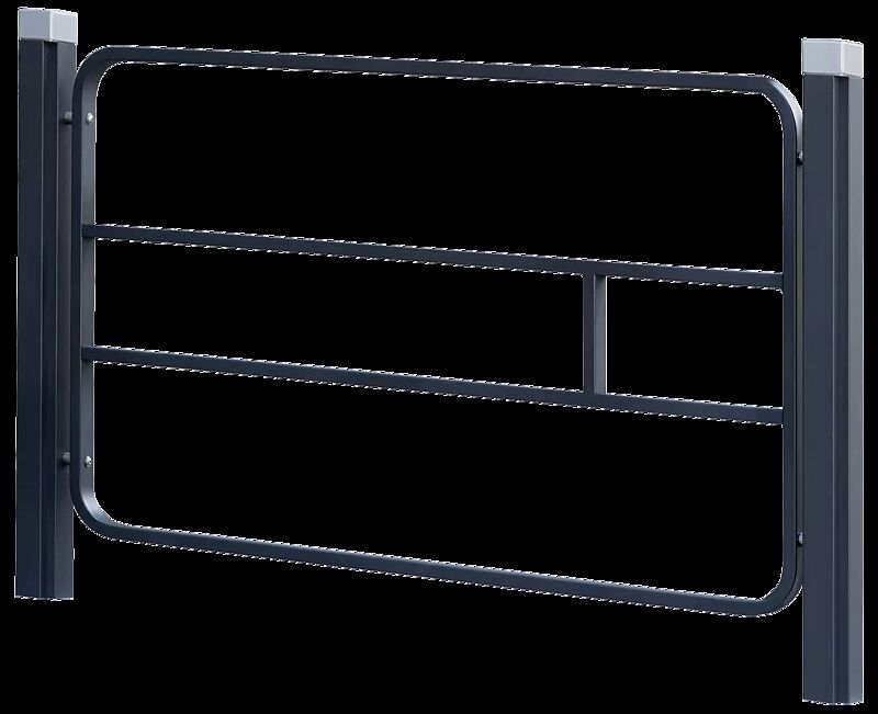 Systemgeländer IMAWA, Stahlteile in RAL 7016 anthrazitgrau