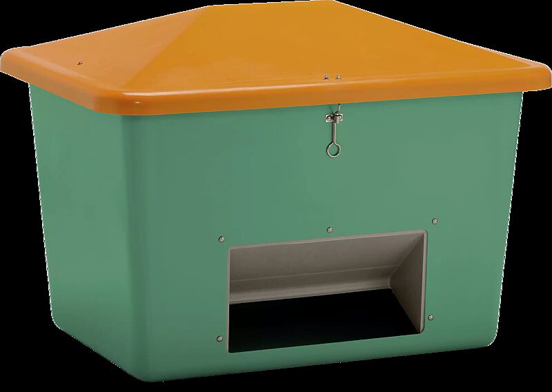 Streugutbehälter STREW mit Entnahmeöffnung, 700 Liter, Korpus in grün