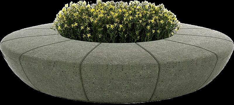 Rundbank OLIMPO aus rekonstituiertem Marmor geschliffen, in grün alpi