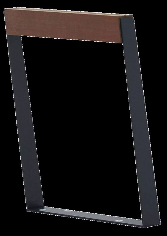 Anlehnbügel BIKEBLOCQ mit Jatoba-Holzlatte, Stahlteile in RAL 7016 anhtrazitgrau