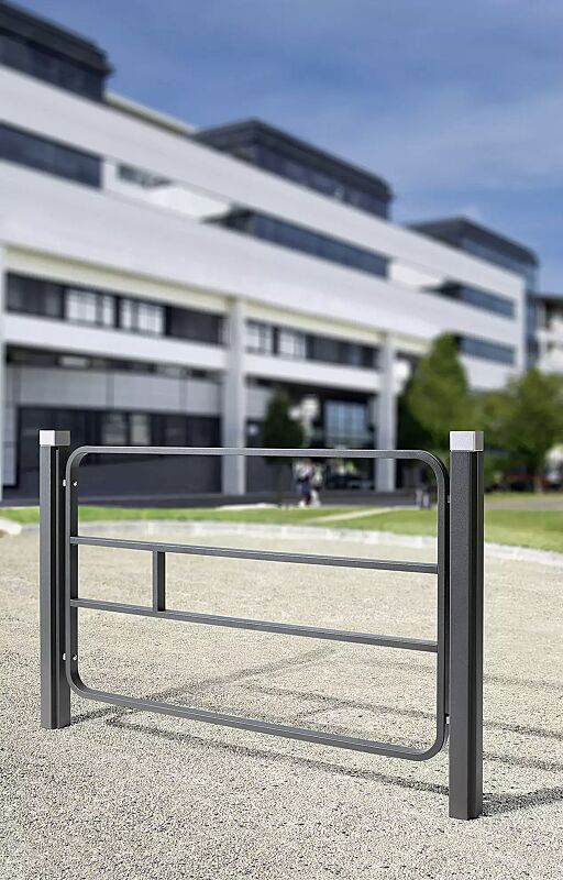 Systemgeländer IMAWA zum Einbetonieren, Stahlteile in RAL 7016 anthrazitgrau