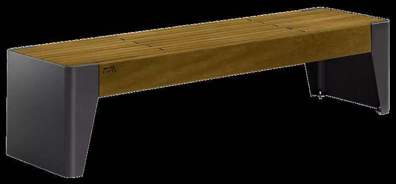 Sitzbank FOLA ohne Rückenlehne, Stahlteile in DB 703 eisenglimmer