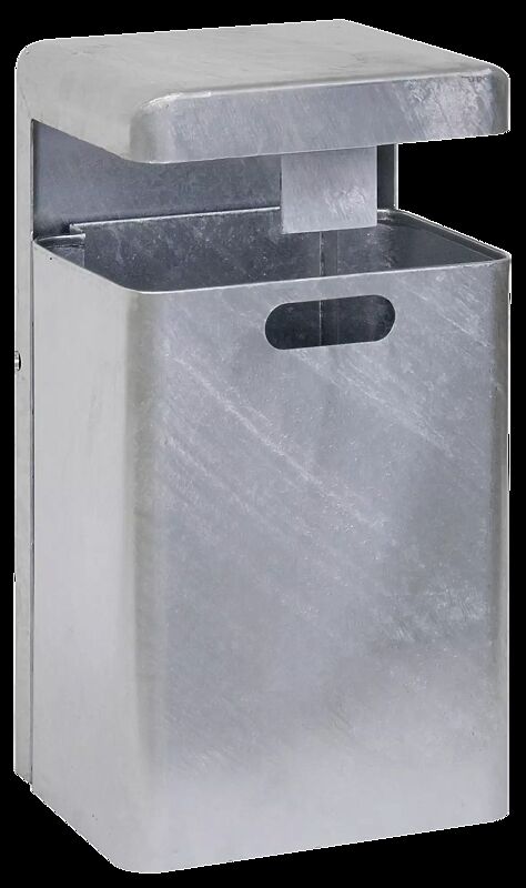 Abfallbehälter HALIFAX, 43 Liter, mit Hausmüllstop, ohne Ascher,  zur Wandbefestigung, feuerverzinkt