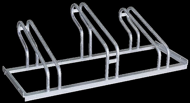 Fahrradständer UNIVERSAL einseitig 90°, 3 Stellplätze, feuerverzinkt