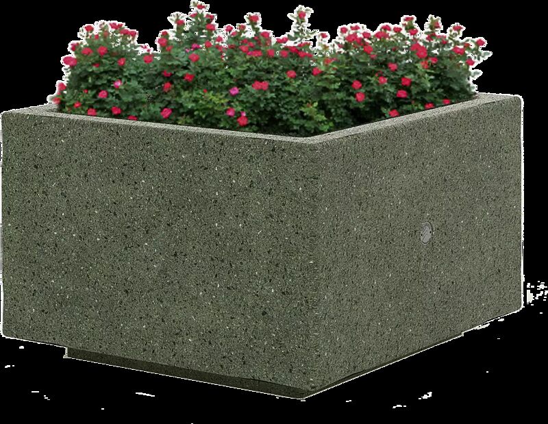 Pflanzbehälter KUBB MONO aus Marmor, in grün alpi