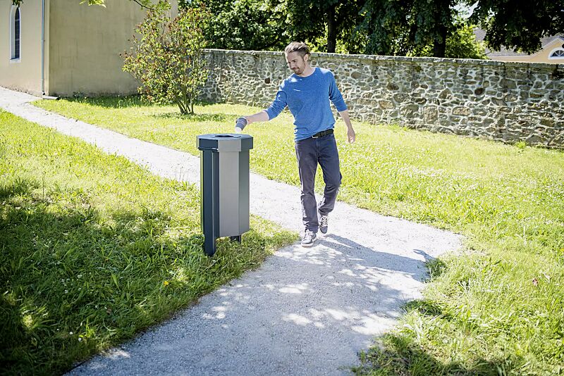 Abfallbehälter HAMBURG in RAL 7016 anthrazitgrau