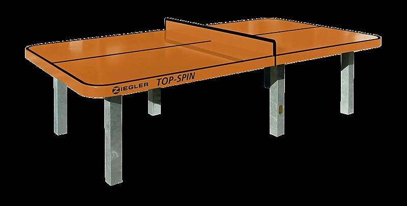 Tischtennisplatte TOP-SPIN, zum Einbetonieren, in RAL 2004 reinorange