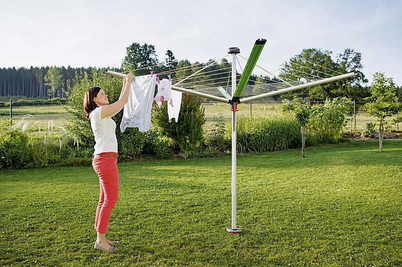 Wäschespinne MAHLU mit Applikationen in apfelgrün