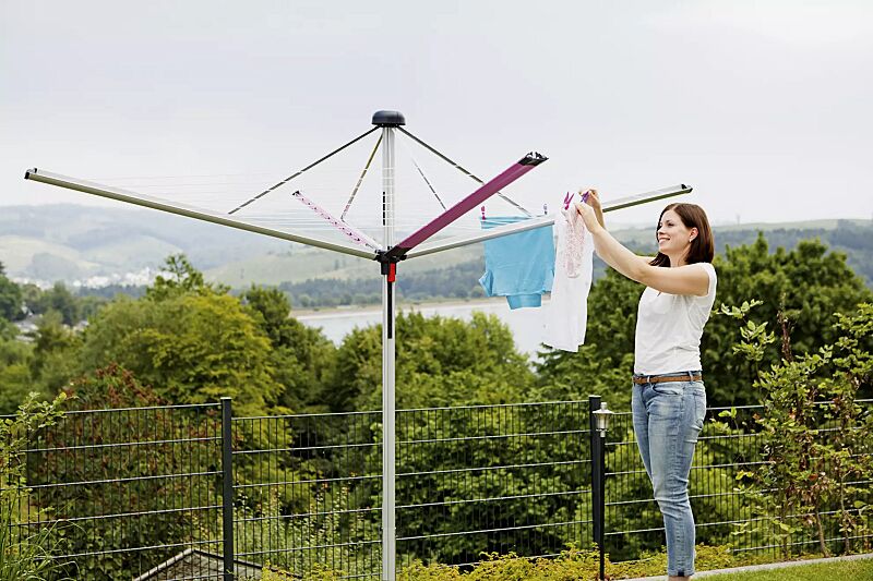 Wäschespinne MAHLU mit Applikationen in flieder