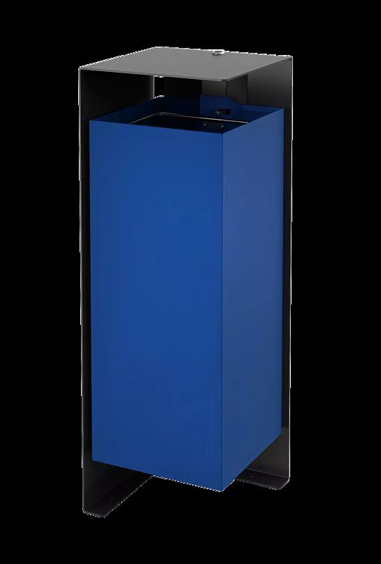 Abfallbehälter DIVISION, 60 Liter, Korpus Behälter in RAL 5010 enzianblau