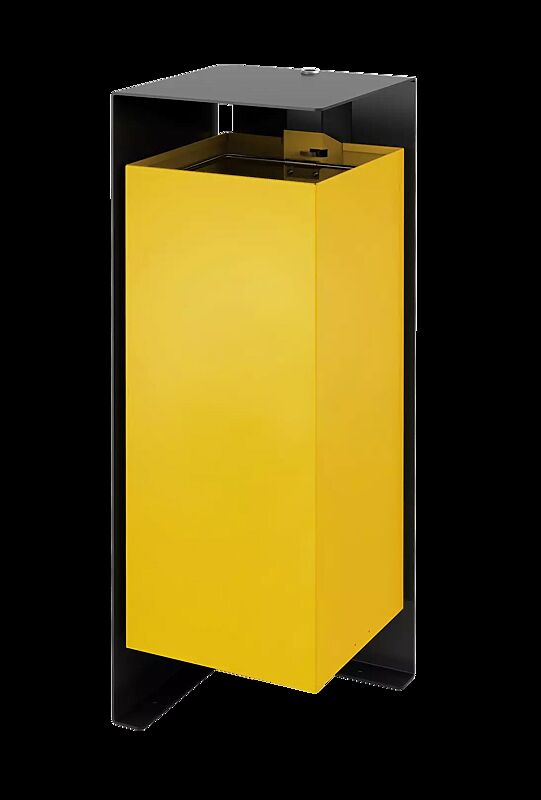 Abfallbehälter DIVISION, 60 Liter, Korpus Behälter in RAL 1021 rapsgelb