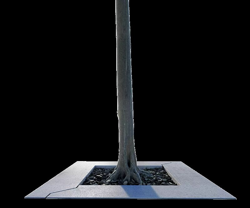 Baumschutzrost DIAGO aus Beton, in Granitoptik weiß