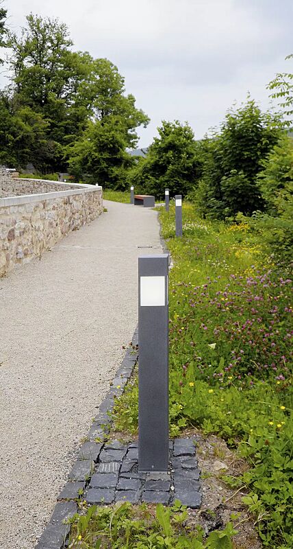 Pollerleuchte PORNIC, Leuchtenabdeckung aus opalem und schlagzähen PMMA RESIST, Farbtemperatur 4000K neutralweiß