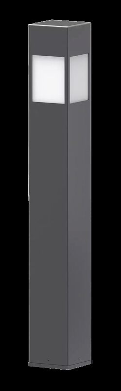 Pollerleuchte PORNIC zum Aufdübeln, mit kleinem LED-Modul, in RAL 7012 basaltgrau