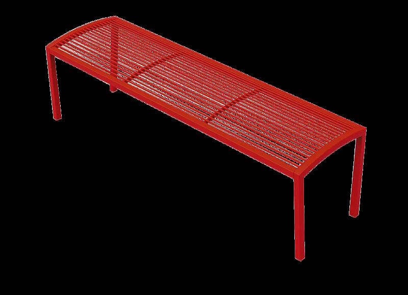 Sitzbank CAMILLA ohne Rückenlehne, in RAL 3020 verkehrsrot
