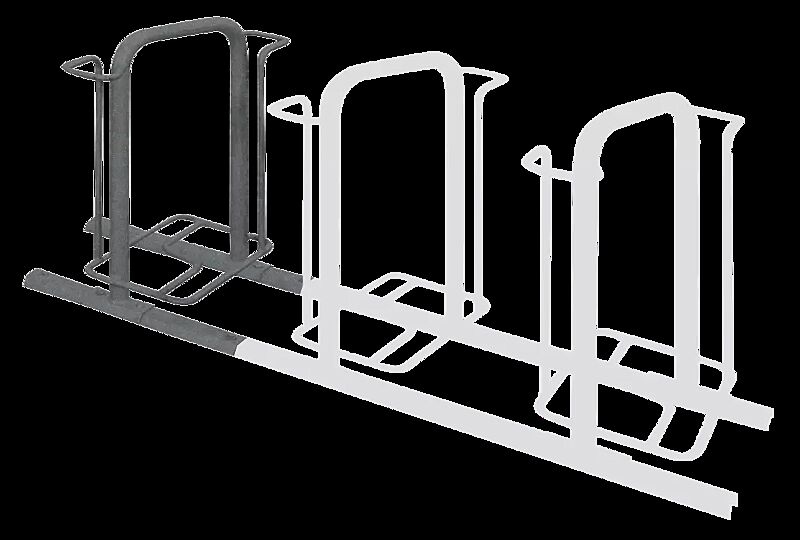 Fahrradparker MISSOURI doppelseitig 90°, tief, zum Aufdübeln bei +/-0 mm, in RAL 7012 basaltgrau