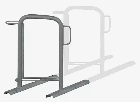 Fahrradparker MISSOURI einseitig 45°, tief, zum Aufdübeln bei +/- 0 mm, in RAL 7012 basaltgrau