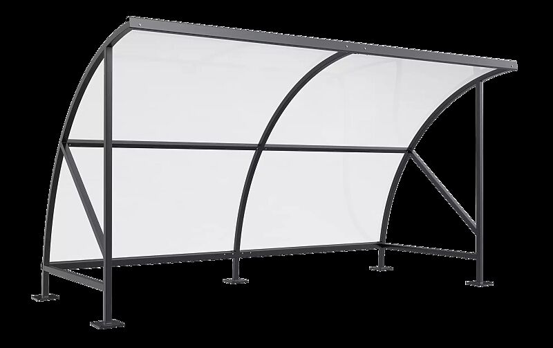 Fahrradüberdachung CEPHEUS, Dachbreite x Dachtiefe 4130 mm x 2100 mm, Dach aus Polycarbonat, Stahlkonstruktion feuerverzinkt und pulverbeschichtet in RAL 7016 anthrazitgrau