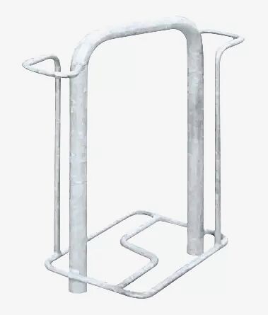 Fahrradparker MISSOURI-LIGHT doppelseitig 90°, tief, zum Aufdübeln bei -250 mm, feuerverzinkt