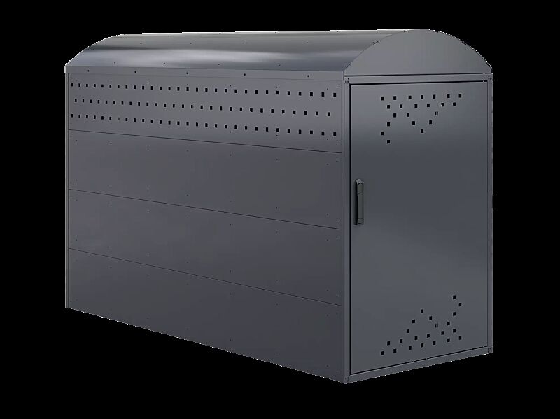 Fahrradgarage LEXINGTON NEW, Grundeinheit mit Bogendach, mit Profilhalbzylinderschloss, Türanschlag DIN rechts, Stahlkonstruktion in RAL 7016 anthrazitgrau