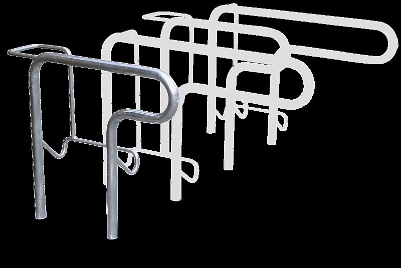 Reihenparker HEDLAND einseitig, hoch / tief, Tiefstellung langer Bügel, zum Aufdübeln bei -200 mm