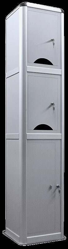 Ladesäule CORVI, 2 kleine Schließfächer mit Schlüsselschließung