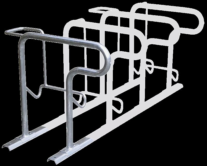 Reihenparker HEDLAND einseitig, hoch / tief, Tiefstellung kurzer Bügel, zum Aufdübeln bei +/- 0 mm